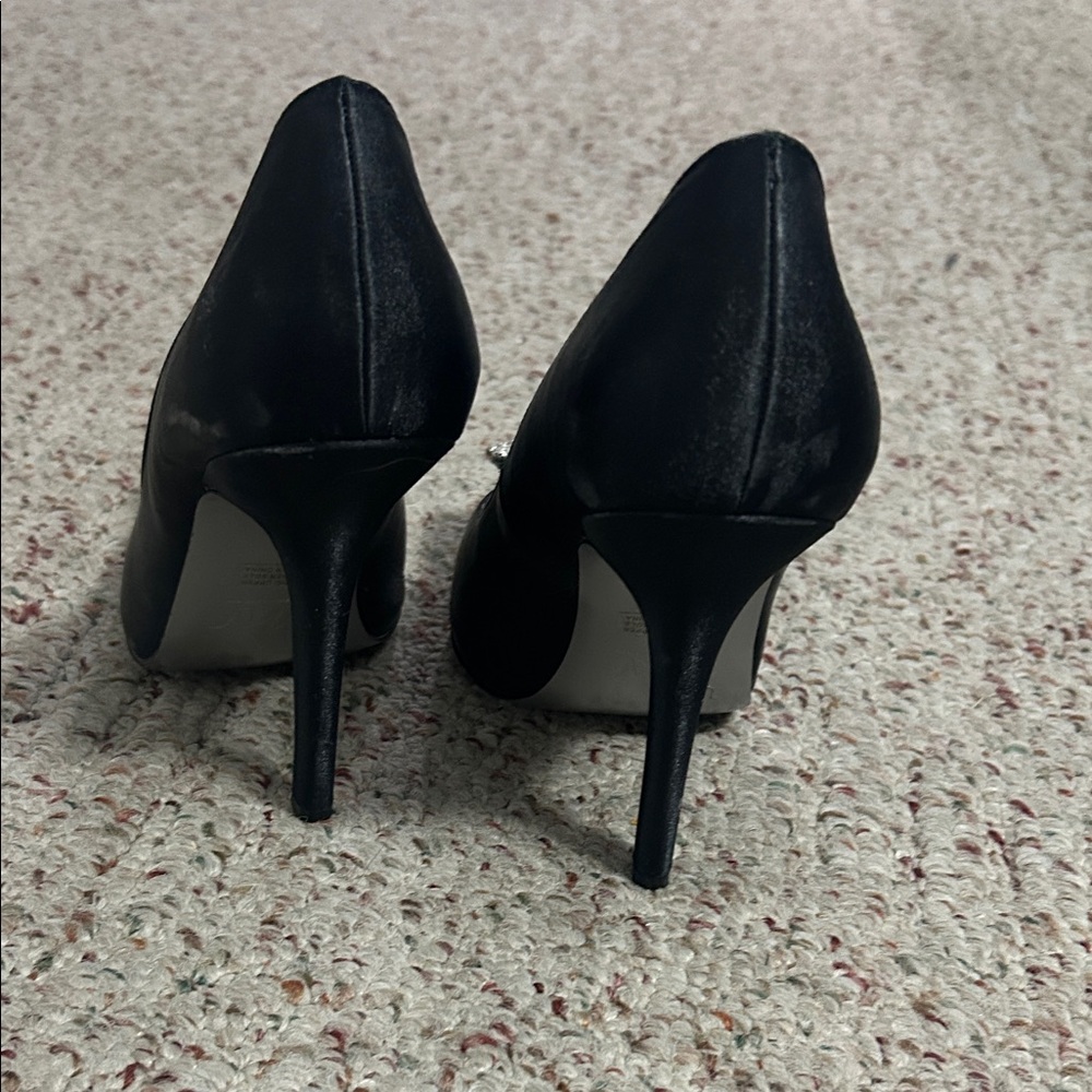 Martinez Valero Black Heels with Sparkling Buckle - Picture 3 of 5